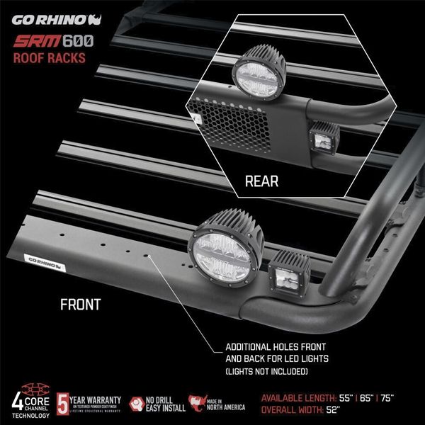 Plataforma de Carga SRM500 + bases reforzadas Jeep Wrangler JK 07->17