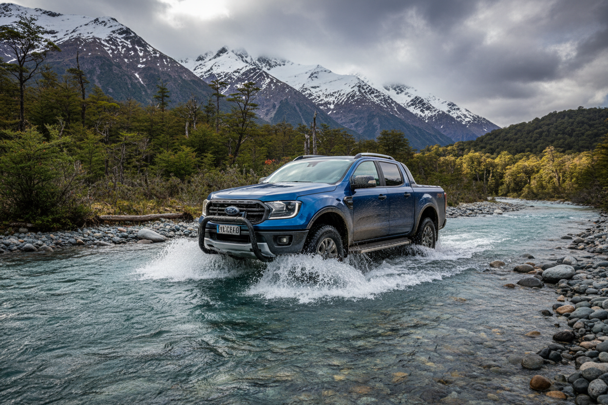 FORD NEW RANGER 2024+ OFF ROAD SUR DE CHILE EN MEDIOS DE RIOS Y LAGOS