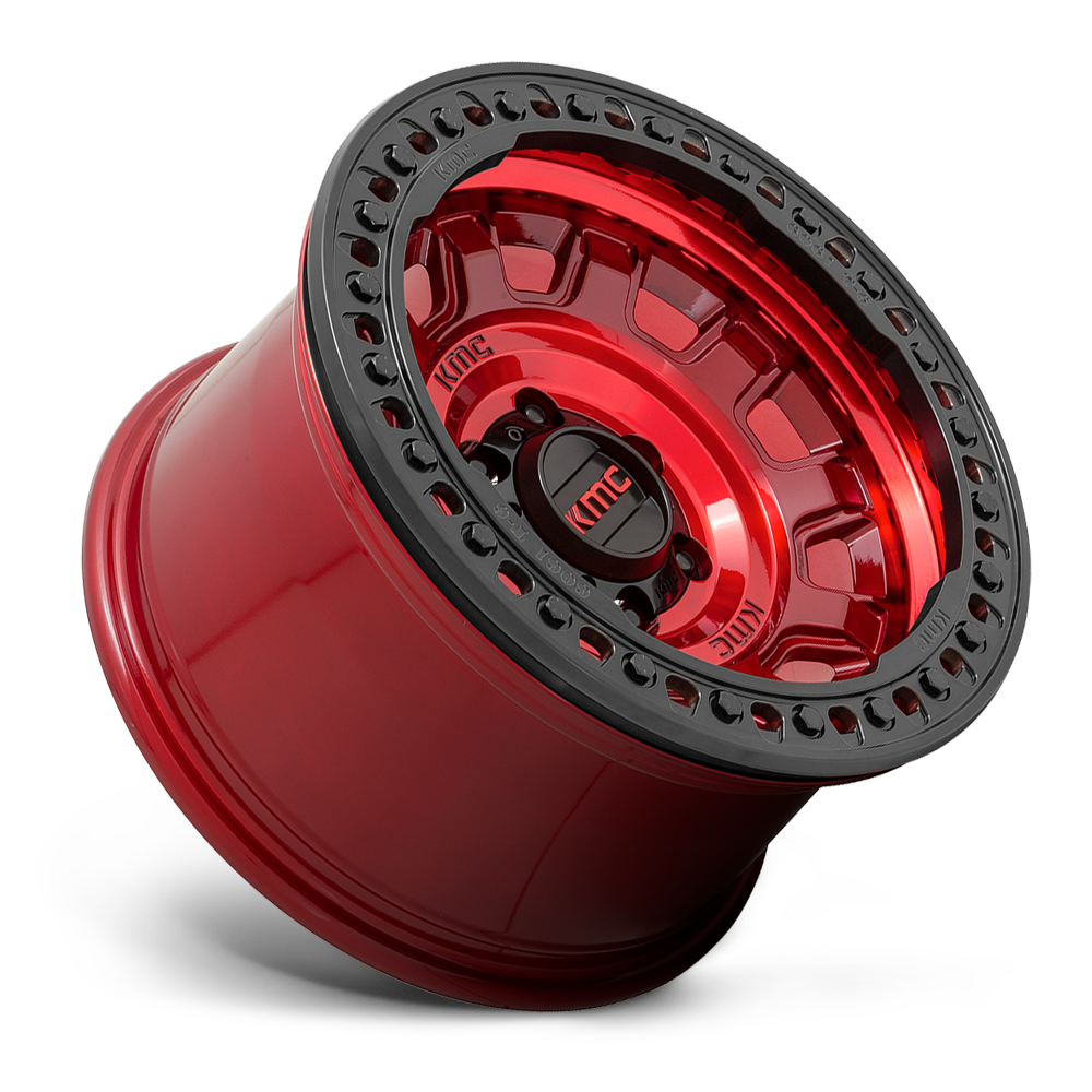 Llanta 17x9.0 KMC Tank Beadlock Candy Red 5x127 ET-38