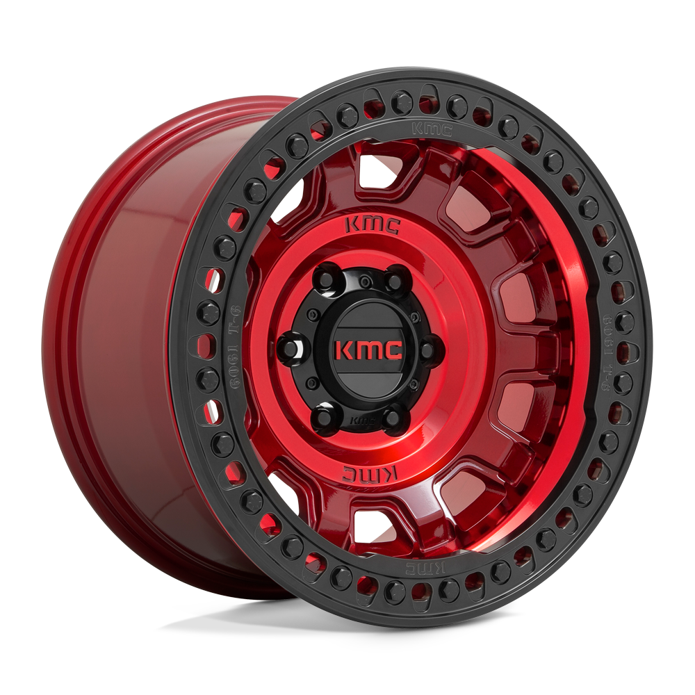 Llanta 17x9.0 KMC Tank Beadlock Candy Red 5x127 ET-38