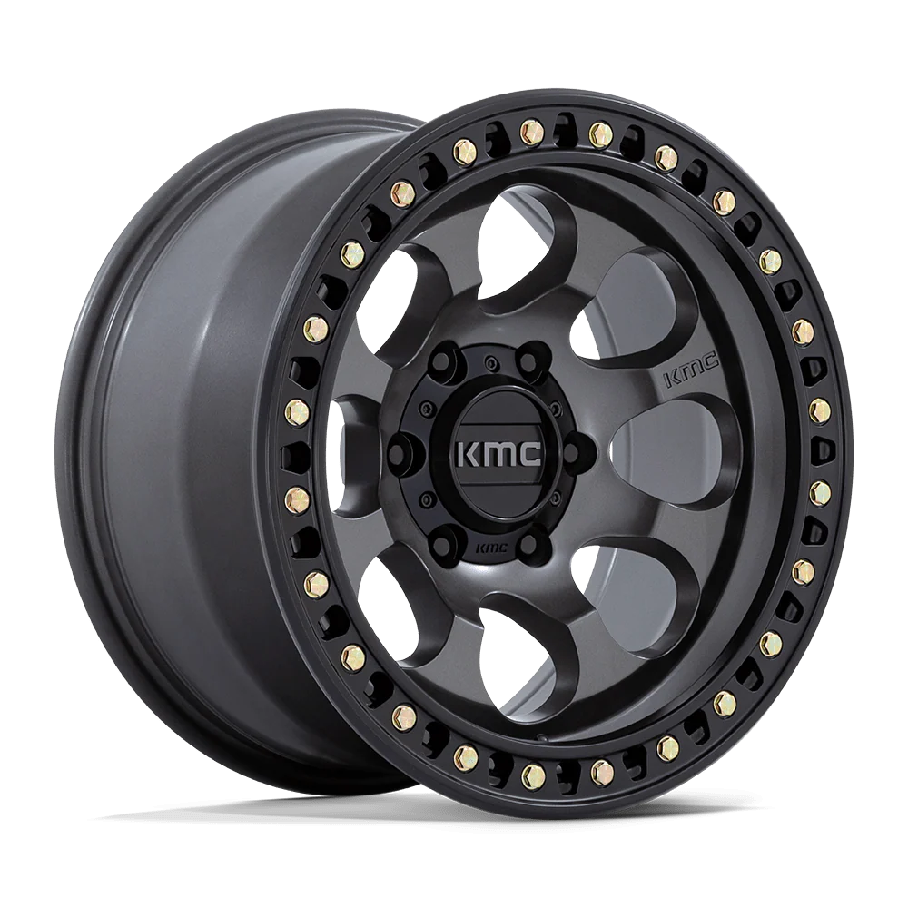 Llanta 17x8.5 KMC Riot Anthracite W/Satin Black Lip 6x139.7 ET+10
