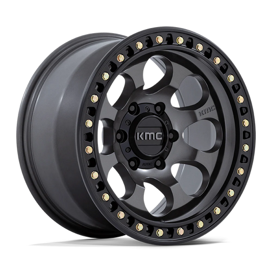 Llanta 17x8.5 KMC Riot Anthracite W/Satin Black Lip 6x139.7 ET+10