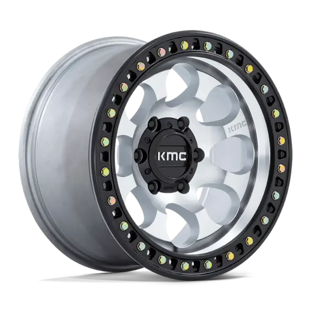 Llanta 17x8.5 KMC Riot Machined W/Satin Black Lip 6x139.7 ET+10