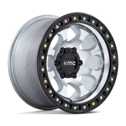 Llanta 17x8.5 KMC Riot Machined W/Satin Black Lip 6x139.7 ET+10